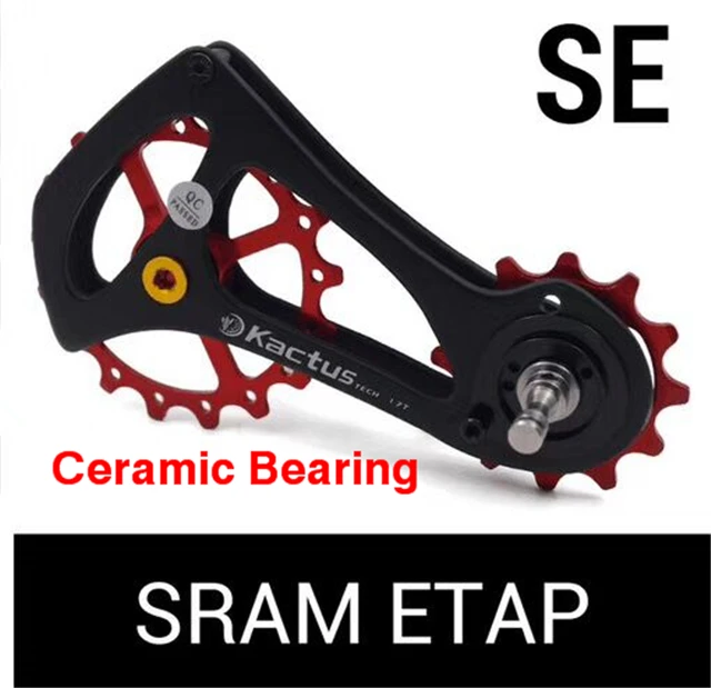 Ceramic Bearing red KACTUS 17T велосипедный задний переключатель направляющие шкивы колеса велосипед углеродное волокно Jockey колесный керамический подшипник для SRAM ETAP запчасти для велосипеда - Цвет: Ceramic Bearing red