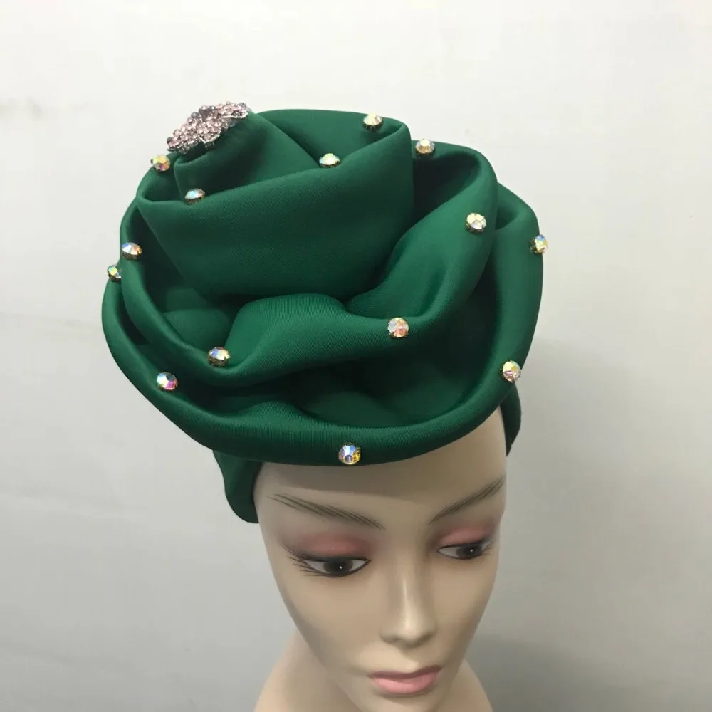 2018 нигерийский головной убор gele с бусинами уже изготовленный auto тюрбан
