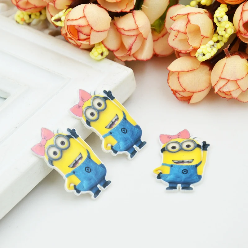 Мультяшное плоское заднее украшение из смолы фигурка миньона сказочное садовое