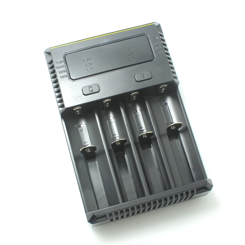 Оригинальное зарядное устройство Nitecore NEWI4 Digi Зарядное устройство 18650 14500 16340 26650 ЖК-дисплей Li-Ion Зарядное устройство 12 V Вход порт для зарядки через для AA, AAA, Батарея Зарядное устройство