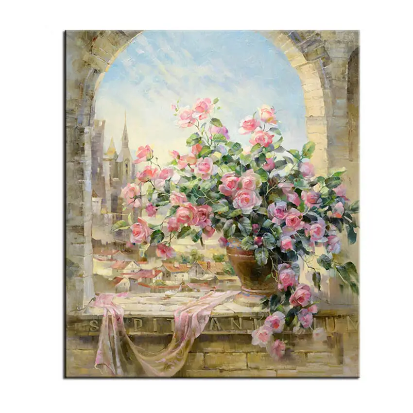 flower painting 2 RIHE Подсолнух абстрактная Цветочная живопись Diy Цифровая Роза живопись по номерам Современная Лилия настенная художественная картина для домашнего декора 40x50 см - Цвет: flower painting 2