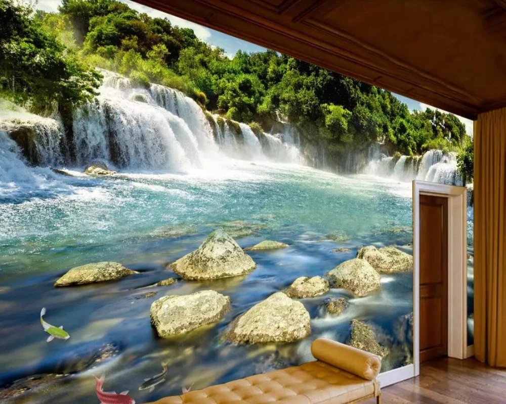 Beibehang пользовательские обои 3d фото фрески Красивая вода текущий водопад экран