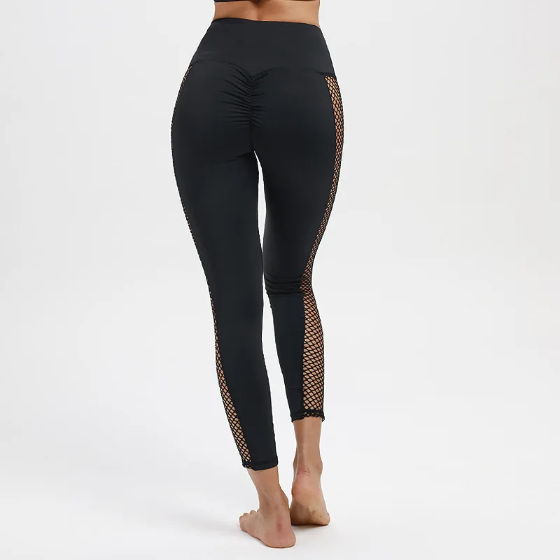 Женские сетчатые леггинсы Tuofan с высокой талией дышащие лоскутные для