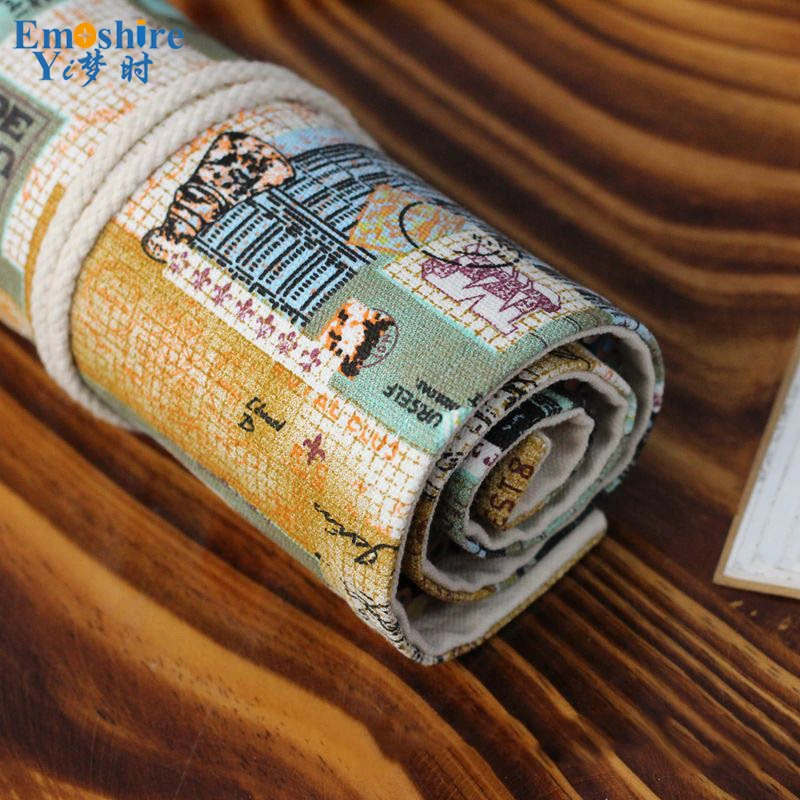 Подарочный Модный хлопковый холщовый чехол для карандашей emoшир мультяшный