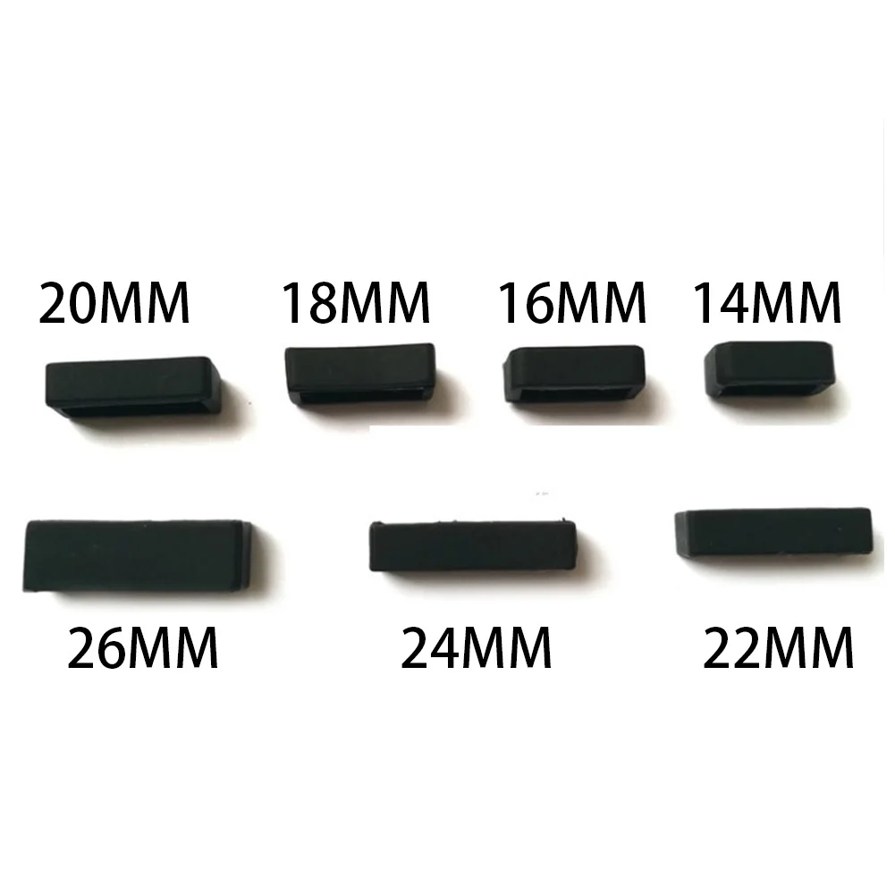 5 шт./компл. Ремешки для наручных часов Ремешок петля кольцо силиконовый черный