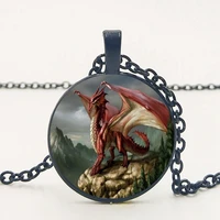 western dragon dragon wings red dragon pendant necklace jewelry necklace send a friends gift photo private order