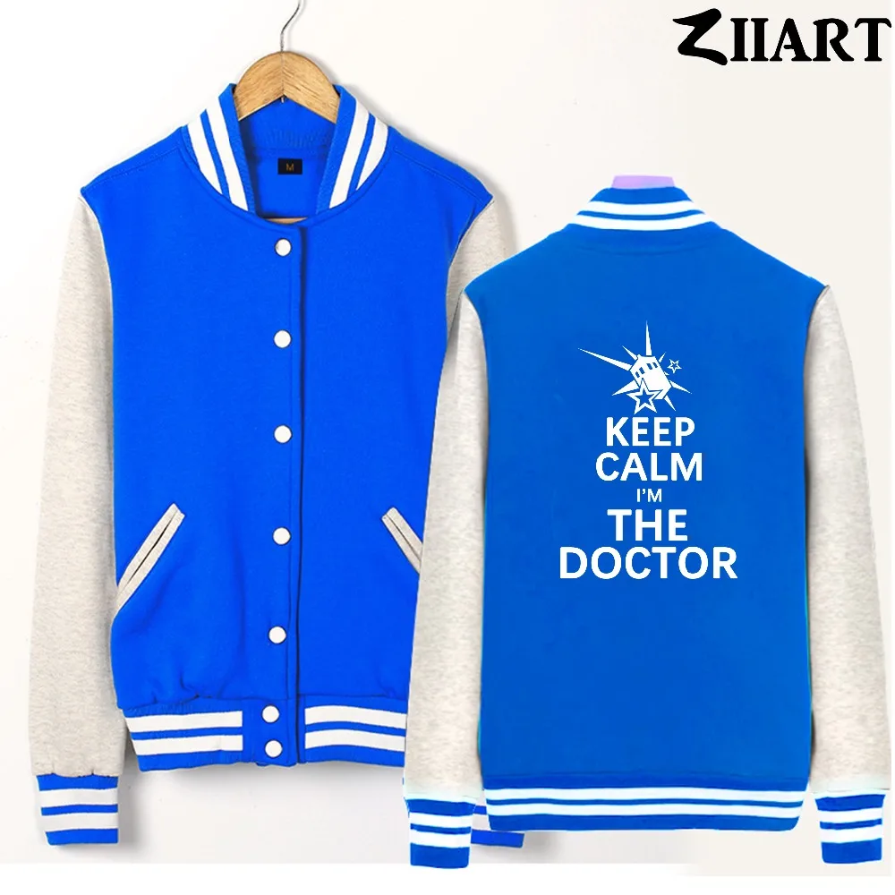 Tardis Stars Keep calm i'm the doctor police box женские демисезонные флисовые бейсбольные куртки на