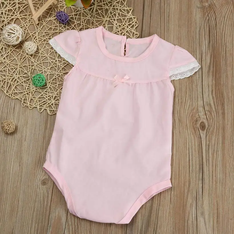 2017 новорожденных Детское Боди хлопок кружева детские комбинезоны костюм для