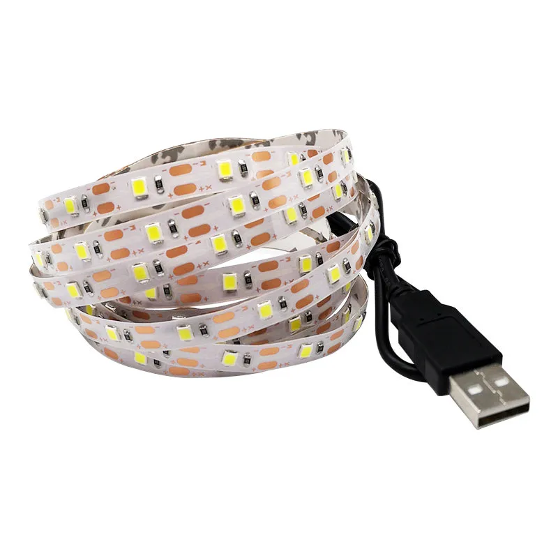 5 в постоянного тока 2835 SMD USB Светодиодная лента 1 м 2 3 4 кабель питания RGB лампа