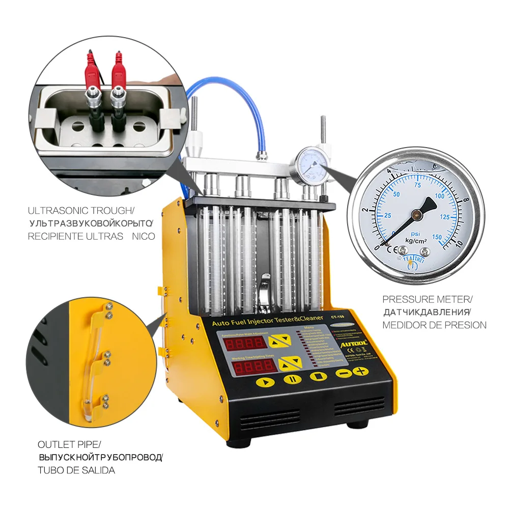 AUTOOL CT150 автомобильный инжектор топлива тестер для очистки ультразвуковой