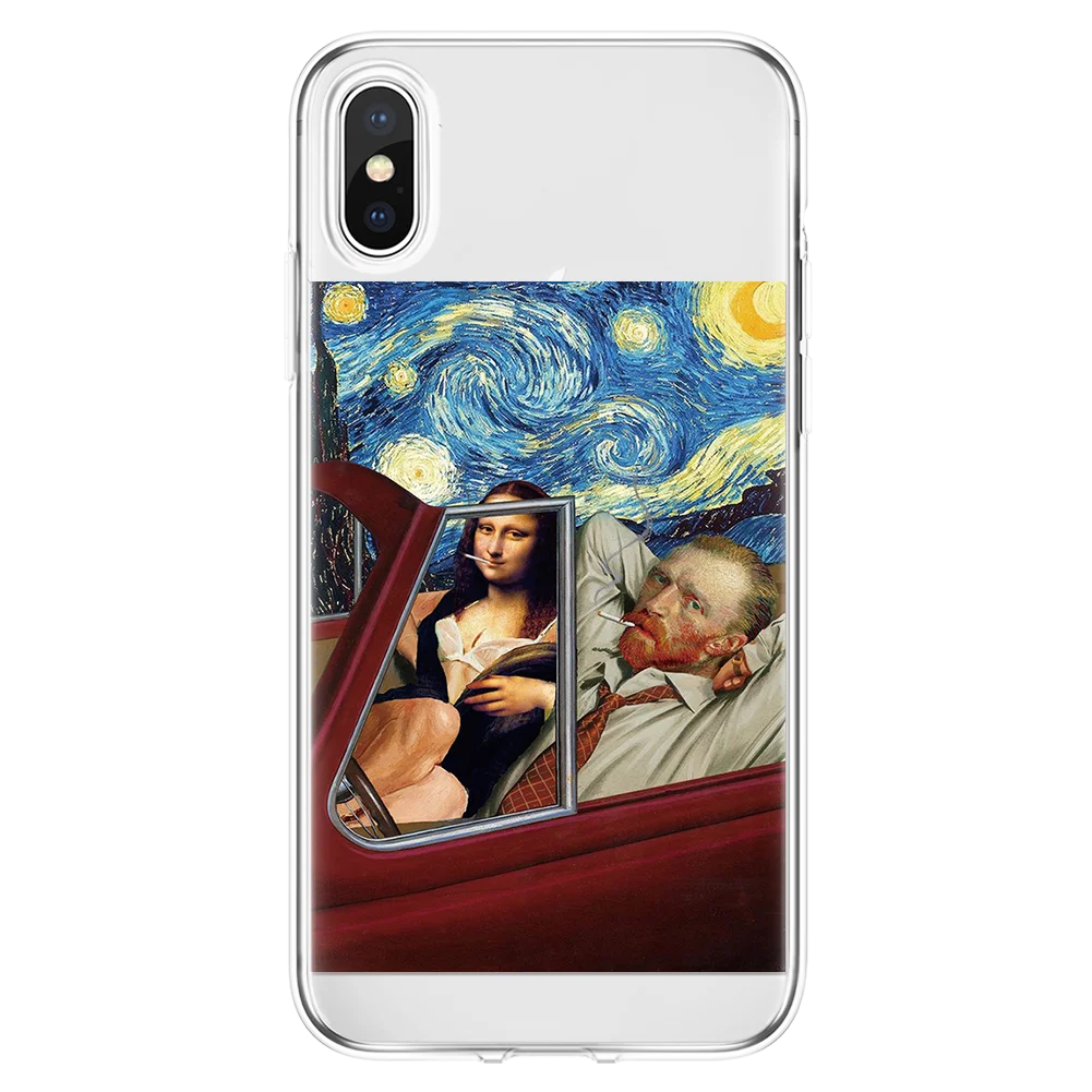 mnfangao Отличный художественный эстетический чехол Мона Лиза Давид для iPhone X XR XS Max 5 5S 5C 4 4S Мягкий ТПУ для iPhone 7 8 6 6S Plus 11 Pro MAX чехлы - Цвет: mnfangao