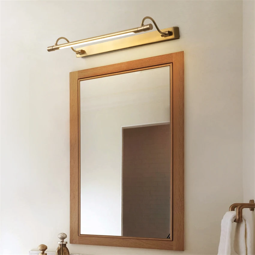 Фото Зеркальные лампы медные светодиодные водонепроницаемые настенные светильники