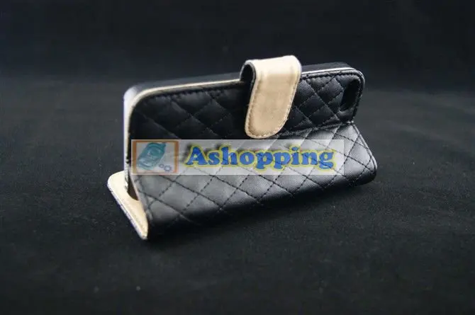 Square PU Leather wallet pouches credit ID card Fashion pouch purse case for iphone 5 5G 5S 50pcs |
