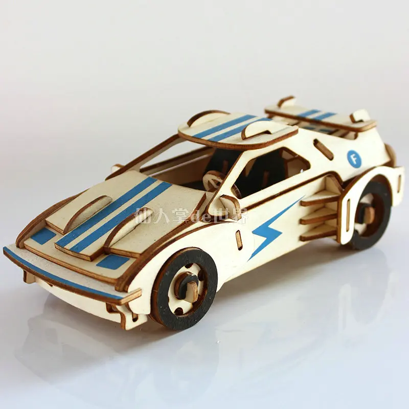 DIY 3D деревянная головоломка автомобиль дерево моделирование модель развивающая