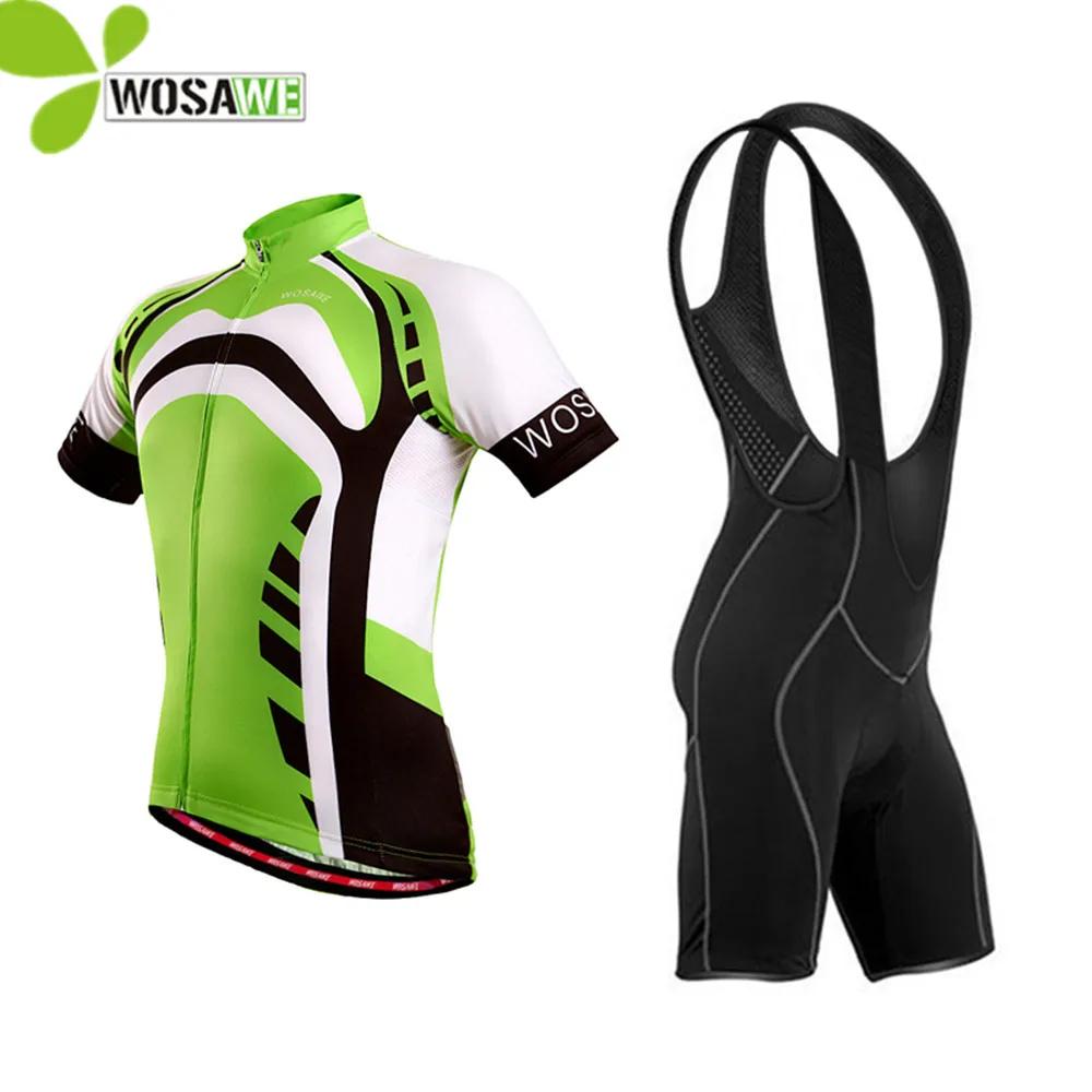 WOSAWE летняя одежда для велоспорта мужские велосипедные рубашки нагрудник шорты
