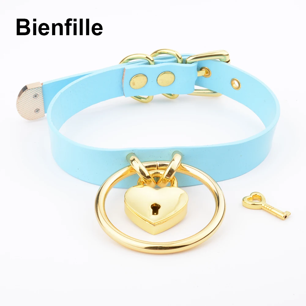 Панк готический ручной работы 100% натуральная кожа чокер 60 мм Круглый Золотой