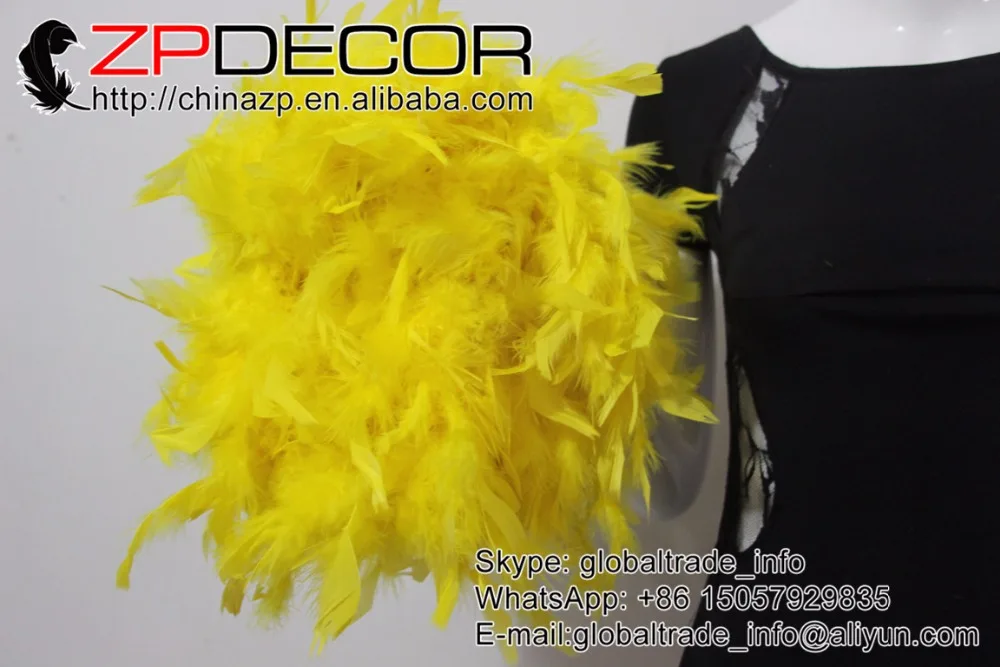 ZPDECOR перо 2 ярдов/партия 80 г пушистое и красивое боа желтое Chandelle товары Вечерние |