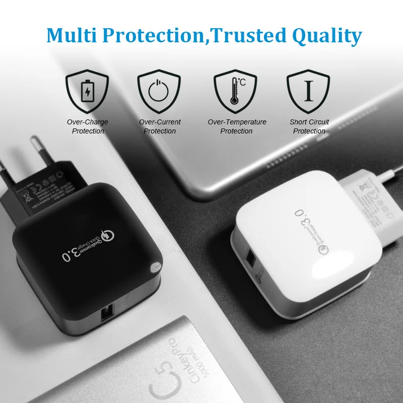 Quick Charge QC3.0 Mobile Phone Charger 15W 2.4A Fast Charging For iPhone X 8 plus Wall Travel for Samsung Galaxy s8 s7 | Мобильные