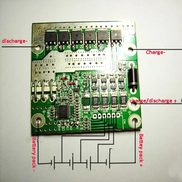 Φ 45A Li Ion 14 8 V 16.8V18650 BMS PCM Защитная плата bms pcm с балансировкой для литиевого