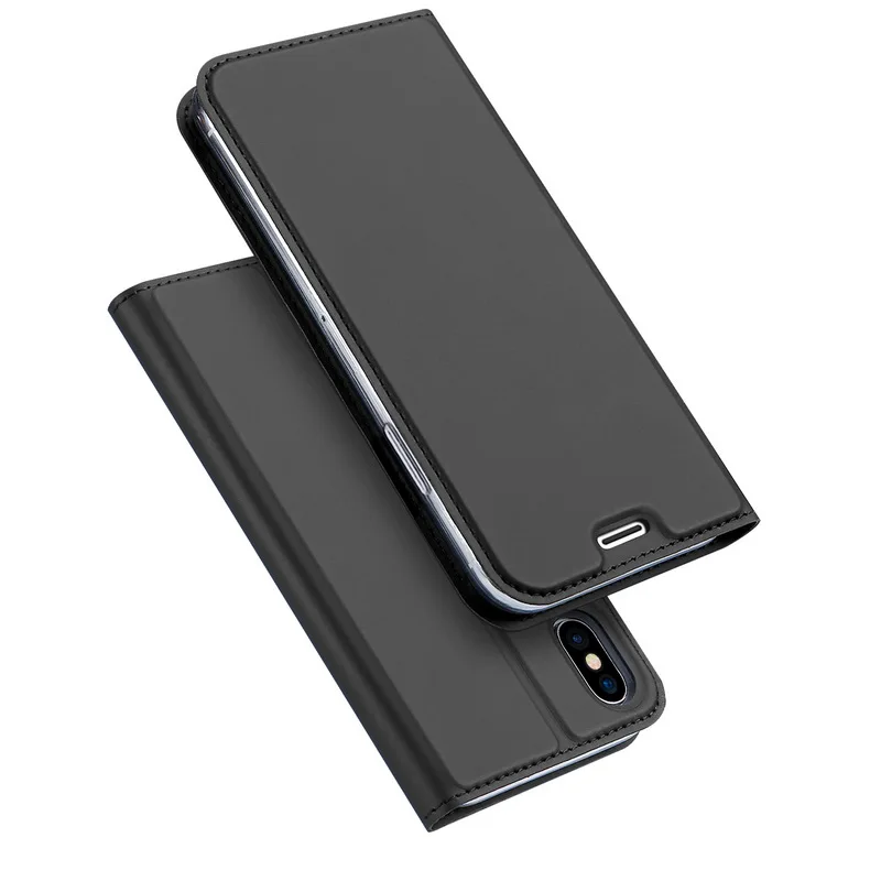 Grey Модный флип-кожаный чехол для телефона для iPhone 7, 6, 6 S, 8 Plus, чехол-книжка, стильный держатель для карт, чехол-подставка для iPhone X, XR, XS, Max, Coque - Цвет: Grey