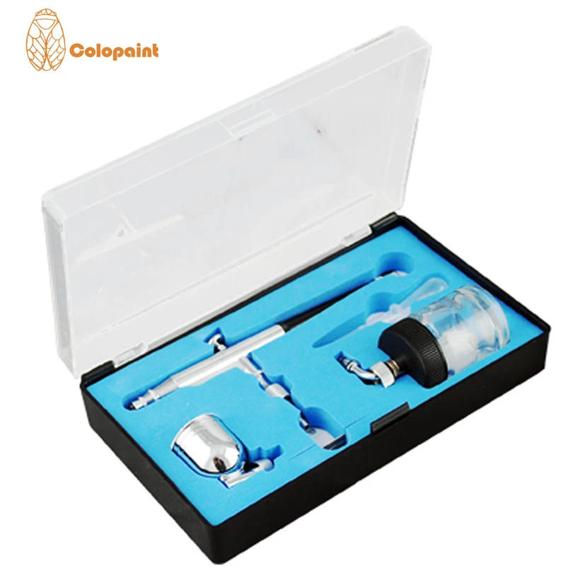 Colopaint многоцелевой 0 3 мм двойного действия Аэрограф Гравитация и сифон подачи AB