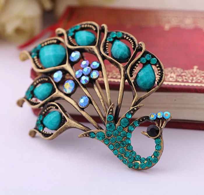 Винтажная брошь в виде павлина с кристаллами для женщин|peacock brooch|beautiful broochesladies