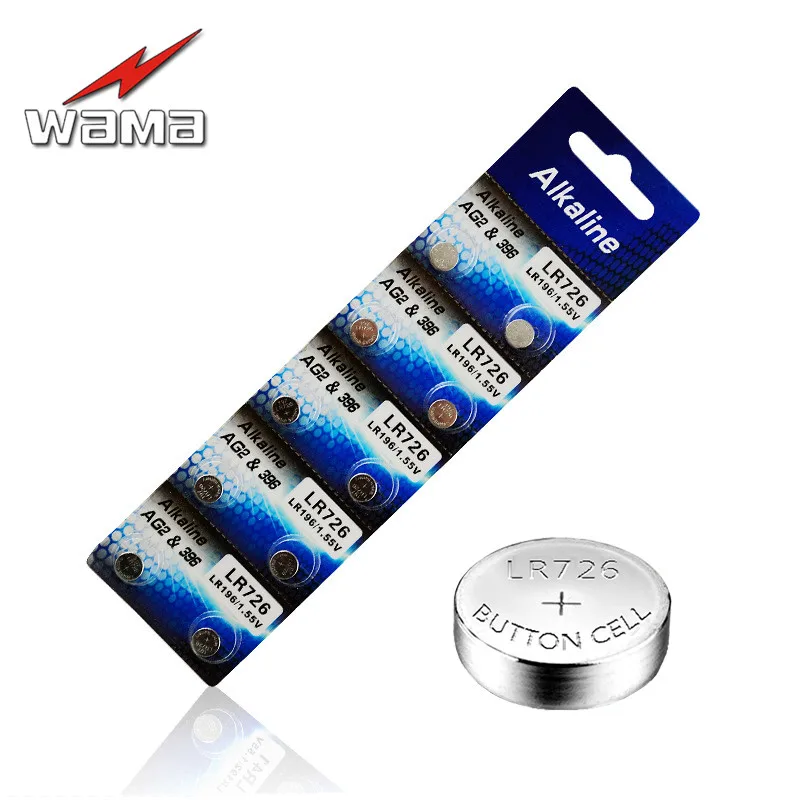 40 шт./упак. Wama AG2 аккумуляторы таблеточного типа 396A LR59 196 612 LR726 1 55 V часы цифровые
