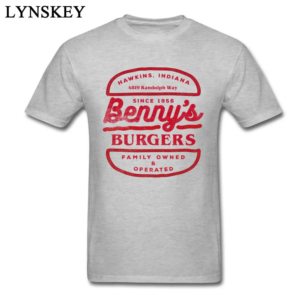 Лидер продаж 2017 Молодежная Футболка Bennys с гамбургерами круглым вырезом в клетку