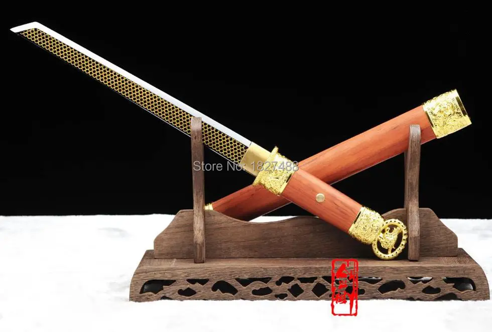 Ручная штамповка клинок из марганцевой стали Gilt/ручная работа красного дерева Saya