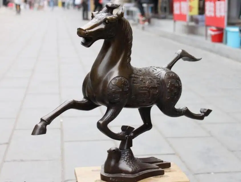 Китайский фэн шуй из чистой бронзы и меди знаменитая статуя лошади|statue|statue horsestatue