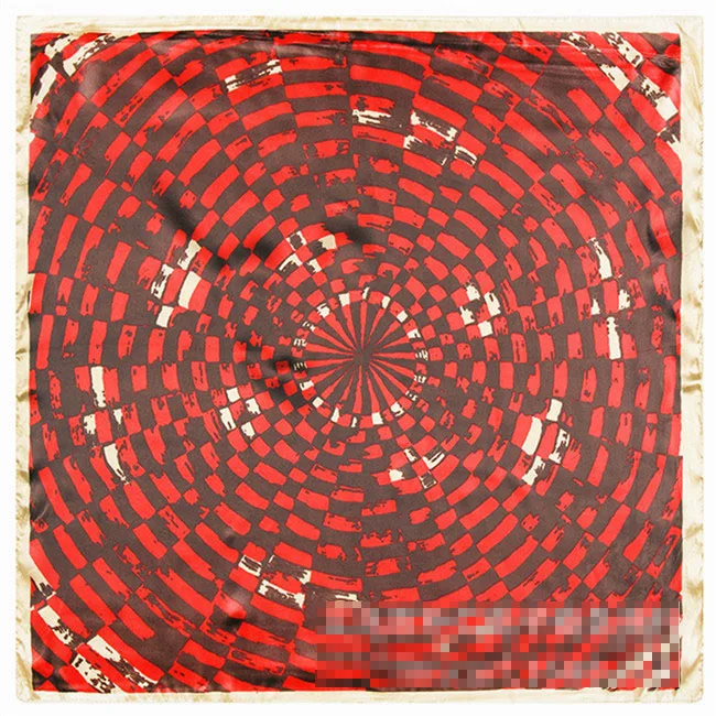 Шарф женский шёлковый с круглой завязкой квадратный Модный геометрическим