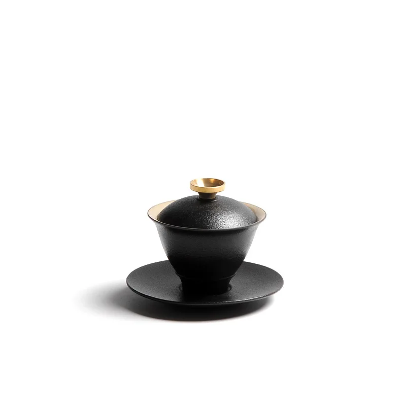 Набор черных керамических чашек Gaiwan в античном стиле набор чайных Tureen Ceremony для