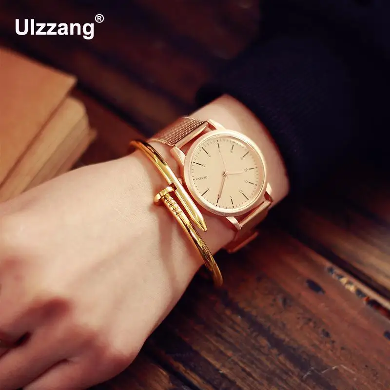 2018 новые модные женские часы Мужские Элегантные повседневные стальные сетчатые