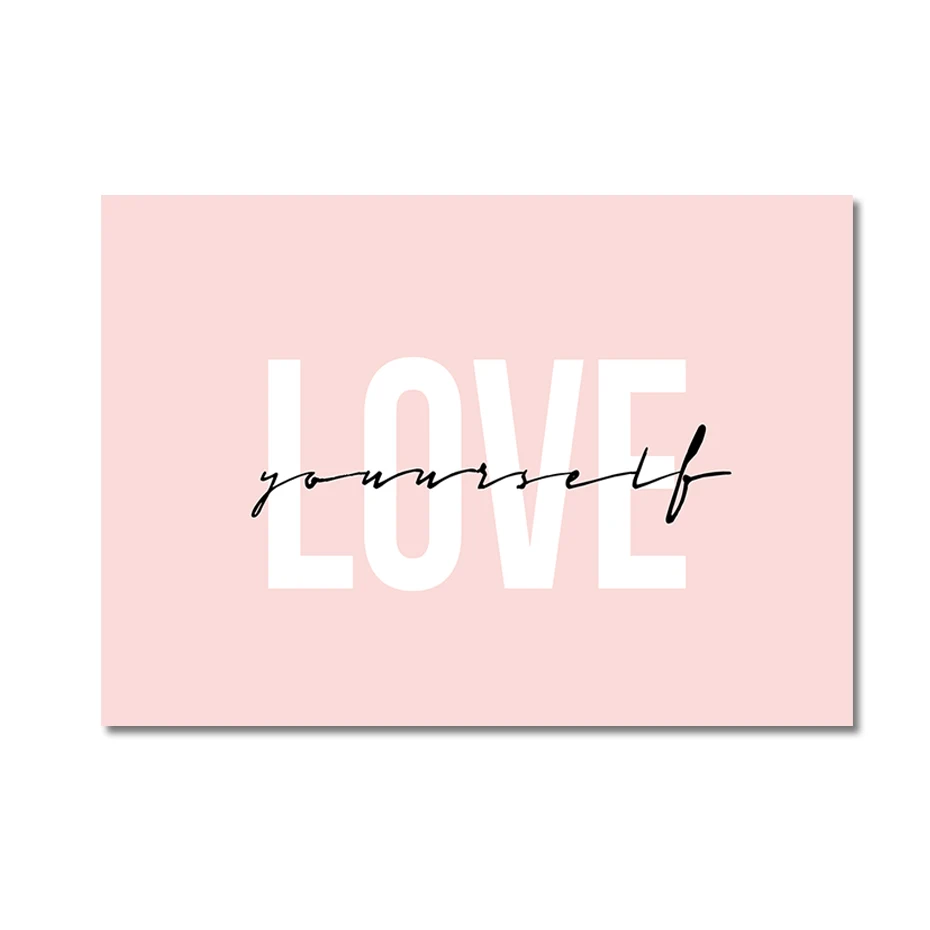 PICTURE C Красивая Скандинавия плакат Абстрактная фигура Love Yourself Wall Art Холст Живопись принты картины в стиле поп гостиная домашний декор - Цвет: PICTURE C