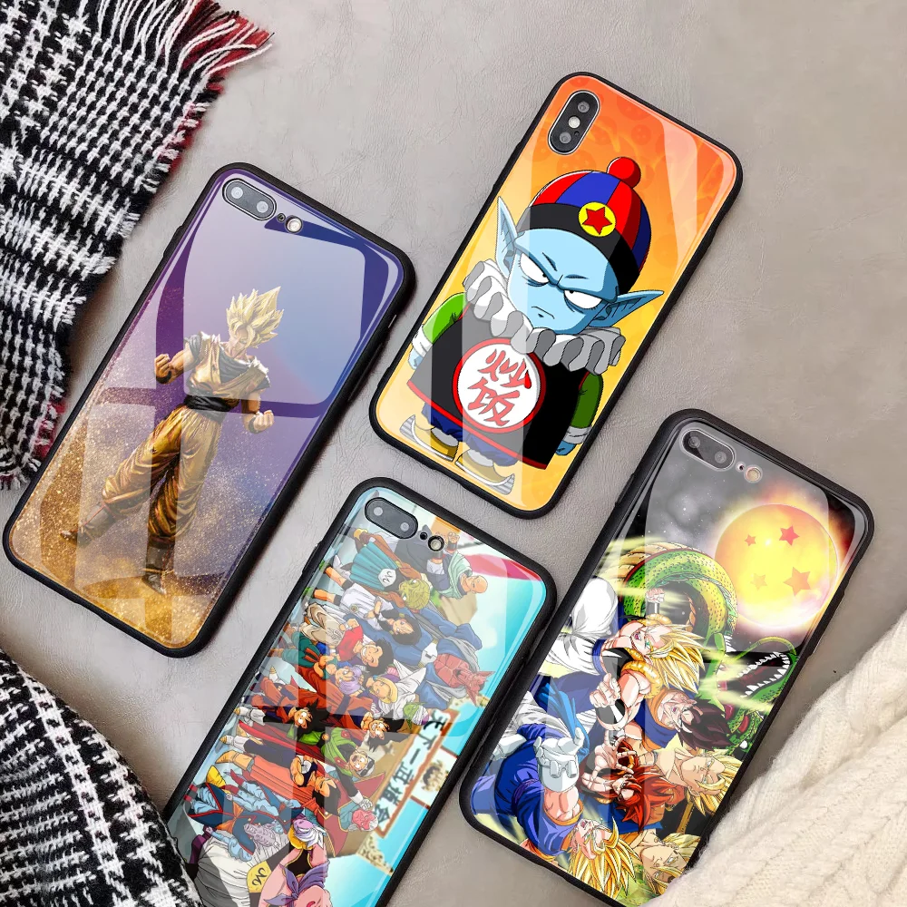 Dragon Ball DIY чехол для телефона для iPhone 7 8 6 S Plus Капа из закаленного стекла заказной Goku чехол для телефона для iPhone X XR XS 11 Pro MAX