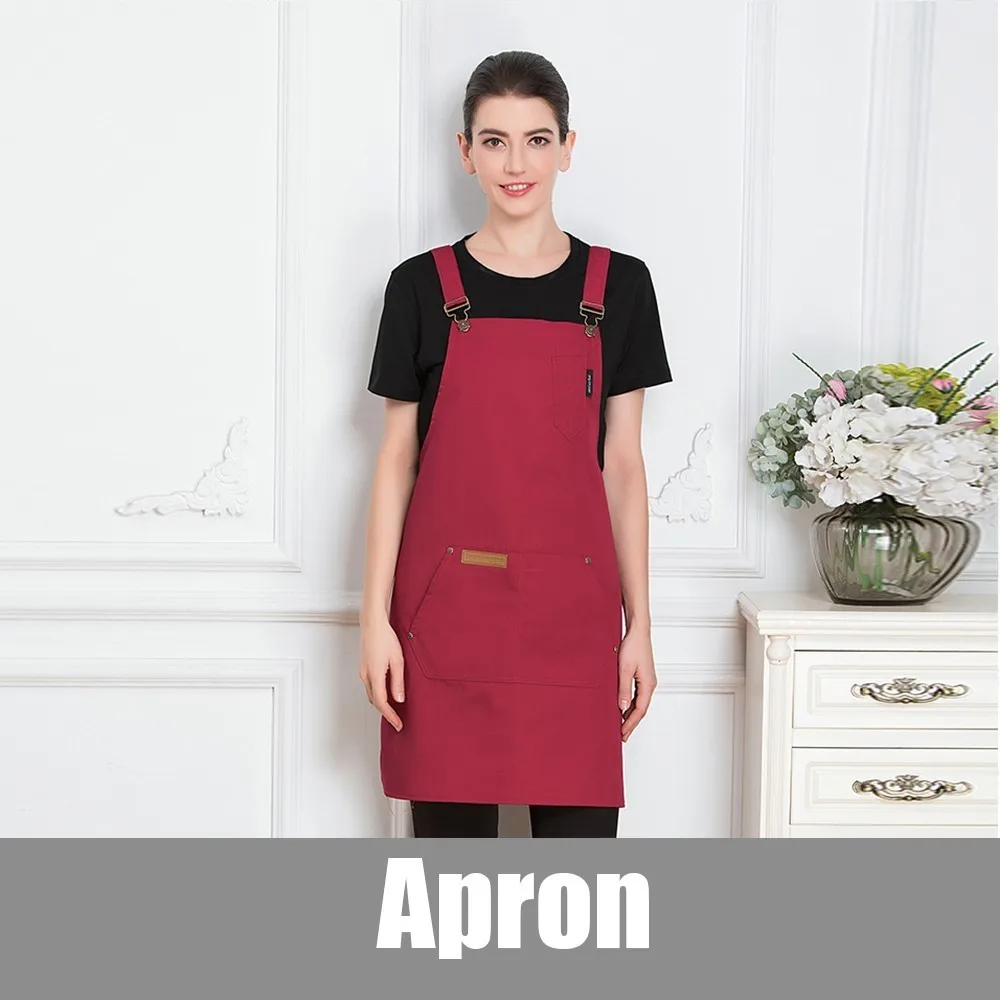 Red Apron Регулируемый официант шеф-повар униформа, фартук отель BBQ Cafe общественного питания Еда Услуги Ресторан повара пекарни Кухня унисекс Рабочий Фартук - Цвет: Red Apron