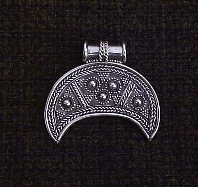 Lanseis10pcs норвежский Славянских Лунула женщины Ожерелье Старинное Серебро LUNULA