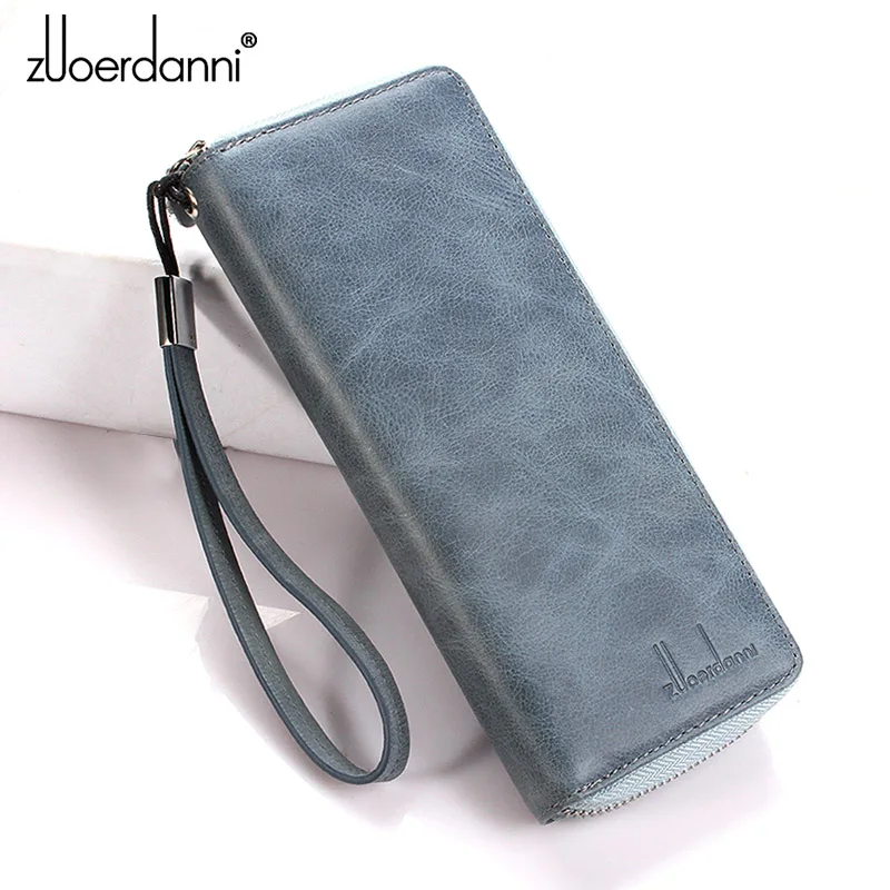 Denim Blue 52 слота, кожаная сумка для карт на молнии, мужской бизнес-держатель для карт, Женская посылка для кредитных карт, модная вместительная сумка A74F - Цвет: Denim Blue