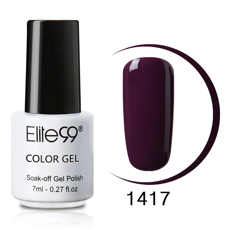 EG1417 Plum Elite99, 7 мл, косметический гель для ногтей, сделай сам, замачиваемый, УФ Led, гель для ногтей, эмаль, Гель-лак, лак, Гель-лак для ногтей,, дизайн ногтей, макияж - Цвет: EG1417 Plum