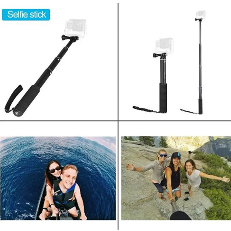 Anordsem, регулируемая алюминиевая палка для селфи, монопод для GoPro Hero 7 6 5, черный, серебристый, Session Xiaomi Yi 4K Sjcam Sj4000 camera