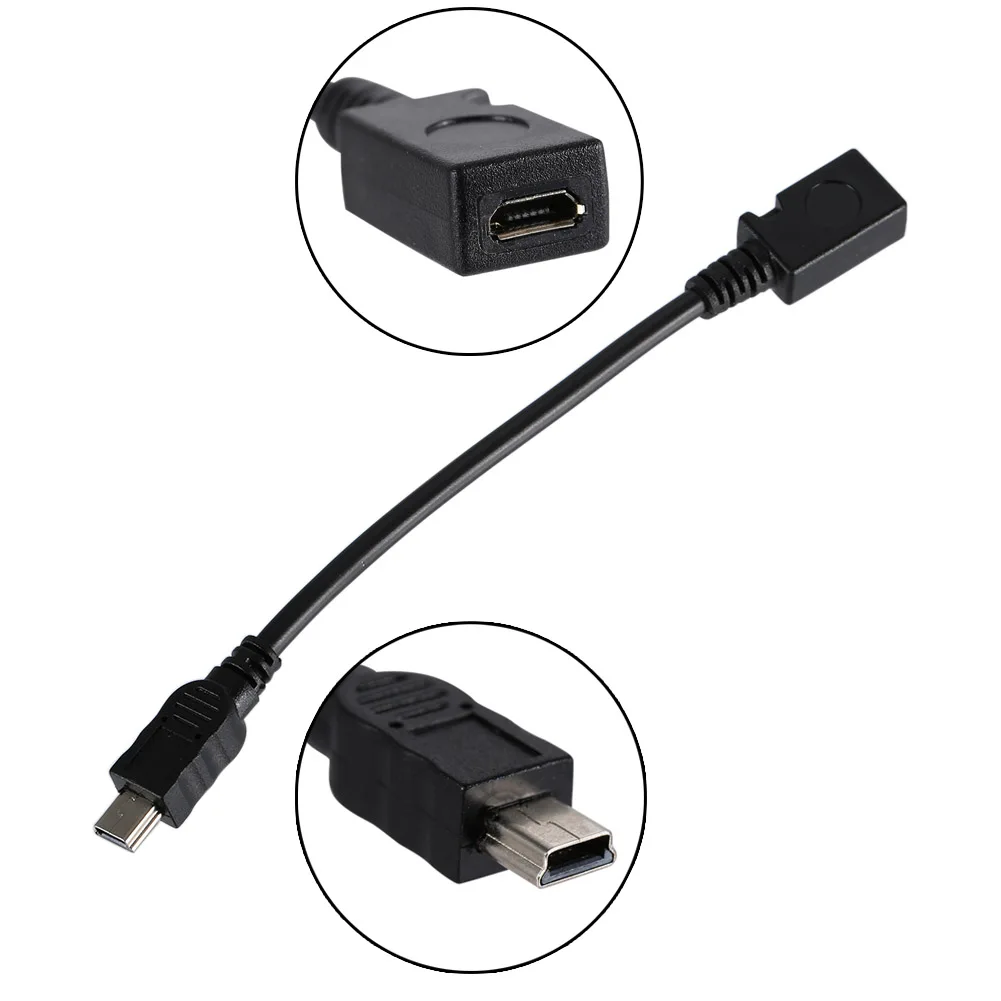 Кабель адаптер USB 2 0 Mini 5 Pin Male to Micro Female 15 см HSJ 19|Кабели передачи данных| |