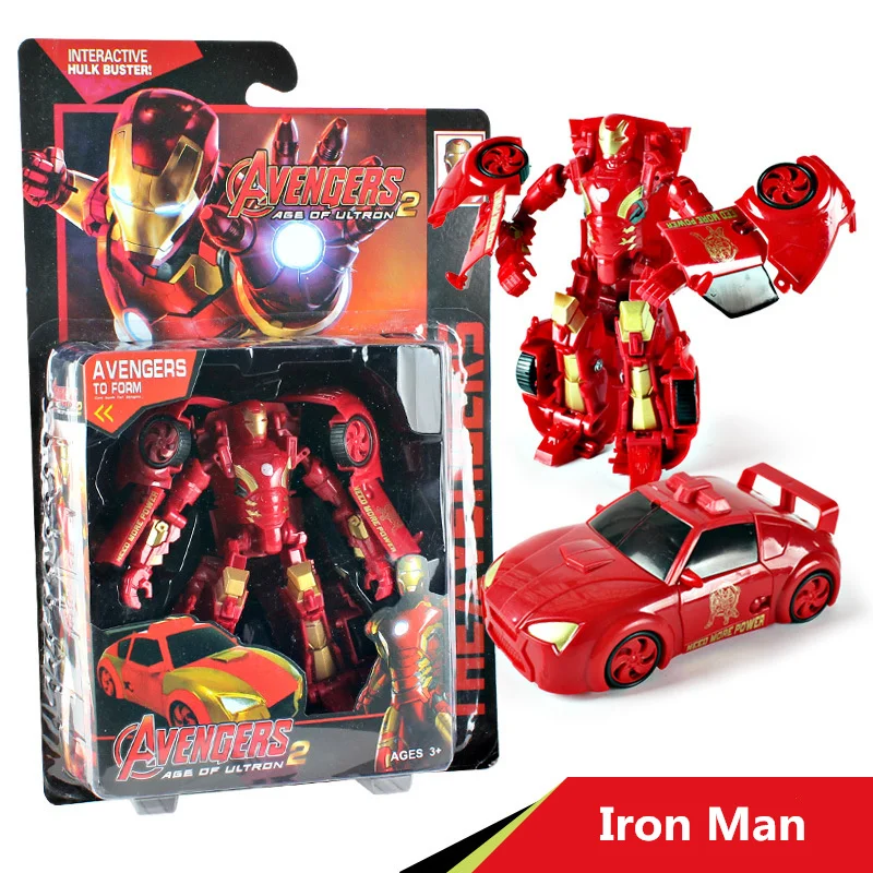 Марвел Мститель Аниме Робот-трансформер автомобиль Фигурки игрушки Железный