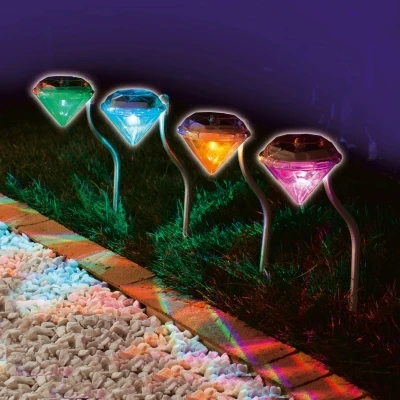 

4pcs/lot Waterproof Outdoor Solar Power Lawn Lamps LED Spot Light Garden Path Stainless Steel Solar Landscape Garden Luminaria