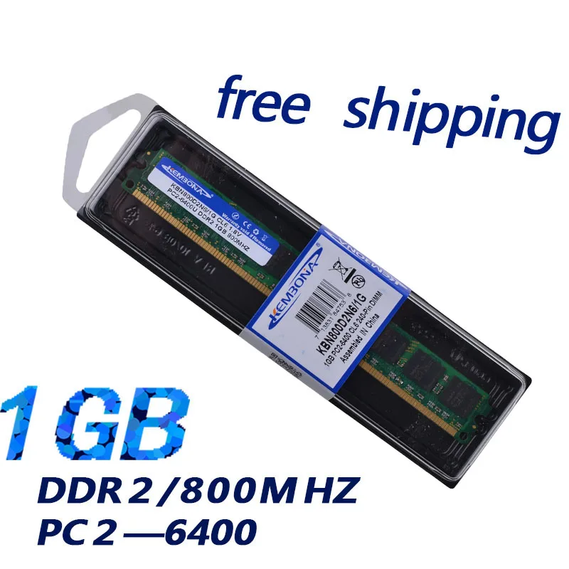 KEMBONA lowest price memory module DDR2 RAM 1GB 800mhz for PC all the motherboard free shipping