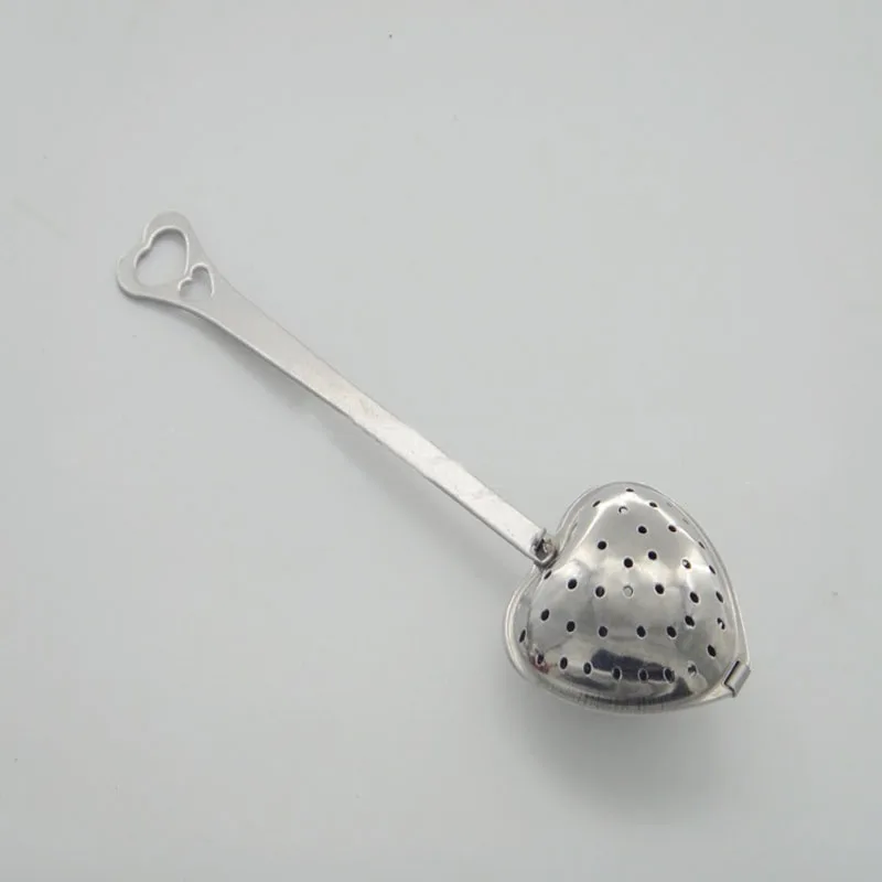 Silvery 1 шт. из нержавеющей стали практичная в форме сердца ложка-ситечко для чая фильтр круче Ручка душ стол инструмент - Цвет: Silvery