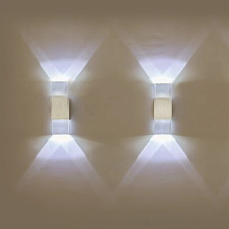 Настенный светодиодный светильник акриловый и Алюминиевый Чехол 2 Вт 6 для