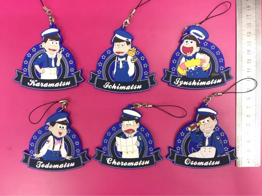 6 шт./лот Osomatsu оригинальный японский аниме Рисунок резиновый силиконовый чехол