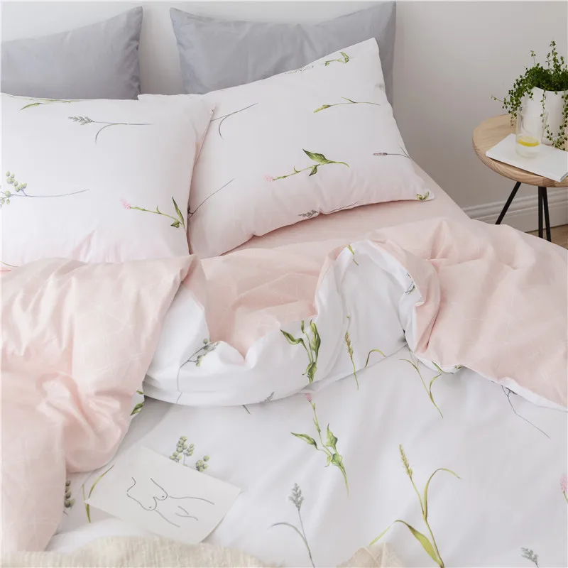 Современный Стиль свет печати Постельное белье 2 Размеры цветком комплект