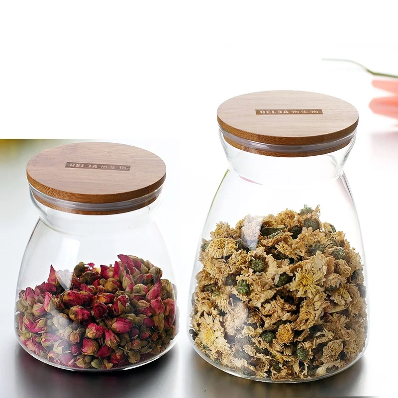 

700ml/1100ml Clear Mason Jar glass Storage Jar for Tea for Dry Fruit Glass canister Glass Jar with lid