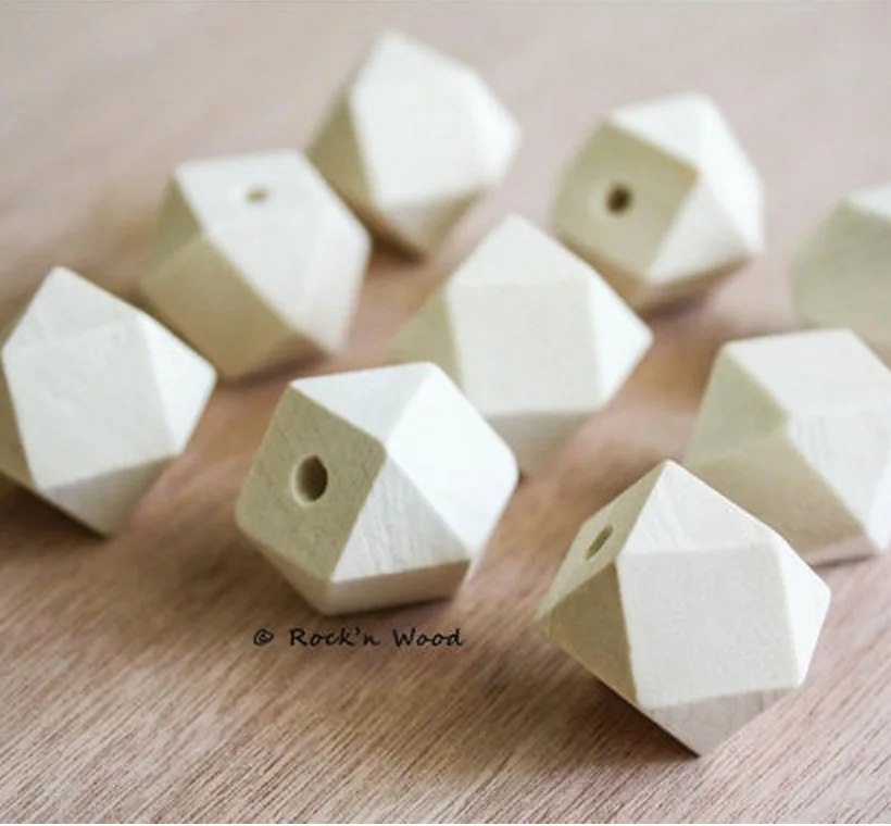 16 мм 50 шт натуральный граненый деревянный Незаконченный Геометрическая